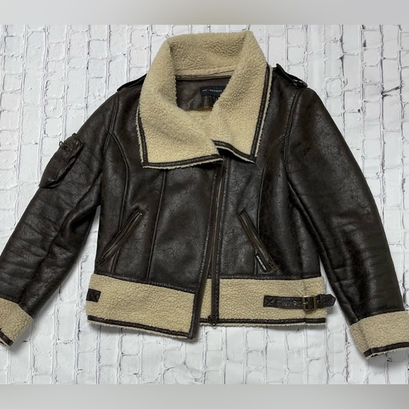 Mo x member faux leather aviator jacket - Picture 1 of 9